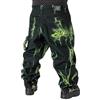 The blueskin Jeans Baggy Uomo 100% Cotone Nero Black Dirty Fluo | Stile Skate, Rap, Hip Hop | vestibilità Oversize | Made in Italy