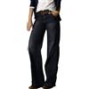 Rifuli Jeans boyfriend da donna, a vita bassa, larghi, a gamba larga, n. 22