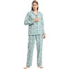 GLOBAL Pigiama Donna Flanella 100% Cotone, Bottoni Coulisse Autunno Inverno | Morbido e caldo, maniche lunghe, tessuto traspirante e delicato sulla pelle, ideale per la casa e relax quotidiano