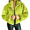 KeYIlowys Giacca da Donna in Peluche con Cerniera in Pelliccia Sintetica Autunno E Inverno in Pelliccia di Coniglio