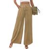 Adigaber Pantaloni Donna Vita Alta Pantaloni a Gamba Larga con Coulisse Regolabile e Tasche Pantaloni Palazzo Eleganti e Morbidi