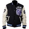 Leather Verse Giacca bomber da uomo Venom Detroit Beverly Hillscop in lana nera e grigia Tom Hardy Baseball Varsity Jacket, Nero e Wihite, M