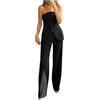 Generic Tailleur Donna Eleganti Completo Donna Elegante Cerimonia Completo Top Senza Spalline Tuta Set Gilet Estivo Pantaloni da Ufficio Giacche Due Pezzi Elegante Suit (Black, S)