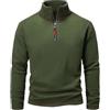 VPQILH 1/4 Cerniera Felpa in Pile Uomo Vendita Invernale Pesante Caldo Pullover Uomo Manica Lunga Maglia di Tuta Vintage Sportivi Sweatshirt Felpe senza Cappuccio Maglioni e Felpe in Tinta Unita Maglione