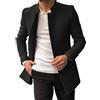 Generic Cappotto invernale casual da uomo, monopetto, con colletto rialzato, stile business, caldo soprabito con revers