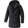 Generic Giacca invernale lunga da uomo con cappuccio, impermeabile, imbottita, spessa, calda, parka antivento con cappuccio