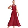 Freebily Vestito da Balletto Ballo Lirico Contemporaneo Donna Vestito da Danza Classica Moderna Gonna Lunga Costume da Ballo Latino Americano Tango Dancewear Performance