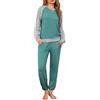 Leversic Pigiama Donna Invernale Cotone Pigiami a Maniche Lunghe, Top e Pantaloni con Tasches Morbido e Confortevole Morbido e Caldo Blu Cobalto L