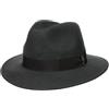 Borsalino Cappello in Lana Piemonte Traveller Donna/Uomo - Made Italy di Feltro con Nastro Grosgrain, Grosgrain Autunno/Inverno Inverno - 57 cm Grigio Scuro
