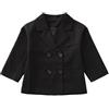 Generico Giacca Elegante Per Ragazze Stile Completo Casual Per Primavera E Autunno Giacca Piccola Adatta Per Bambine Da 4-15 Anni Blazer Bambina(Black, 6-7 Years)