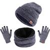 TAGVO Winter Beanie Hat, Scarf, Touch Screen Gloves 3 in 1 Kit di Accessori Caldi, Interna Morbido, Berretto Elasticizzato in Maglia per Berretto, Scaldacollo Elastico, 3 Dita Guanti Touch Scree