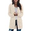 MOKBAY Cardigan Donna Nero Curvy Inverno Manica Lunga Maglieria Casual Elegante Aperto Davanti Maglioncino Cotone Maglia Cardigan Lungo Donna Invernale L