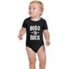 KINKIES Body Born to Rock - Tuta da bambino punk unisex in morbido cotone, Nero , 9 Mesi