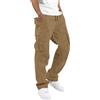 TARAINYA Cargo Uomo Pantaloni Uomo Cargo in Cotone Morbido con Cordino Regolabile e Tasche Funzionali Cachi S
