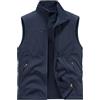 BWBIKE Gilet in Pile da Uomo Giacche Senza Maniche Reversibili da Indossare più Gilet Ispessimento Antivento in Velluto per Esterni Gilet con Zip Intera Morbida,Blu,L