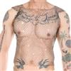GENEMEN Canotta da uomo in rete con strass
