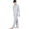 TRAMAS+ Pigiama da Uomo Camicia Lunga, 100% Cotone, con Manica Lunga e Pantalone Lungo, Completo da Notte Mezza Stagione - XL, Sarananda Celeste