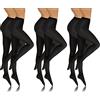 sesto senso Collant Donna in Microfibra Opaco 4 L0 Den 6 Pack Nero 3 M SET 1