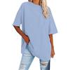 Viunychn Maglietta Donna Manica Corta Girocollo Maglia Cotone Elegante Basic T-Shirt Leggero Top Elasticizzato Casual Tee Shirt Tinta Unita Oversize Classica Comodi Shirt