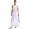 Mufeng Abiti da Festa della Greca Atena Donna Vestito Antica Romana Toga Vestito per Danza Contemporaneo Lirica Costume di Carnevale Halloween Natale Lanvanda S