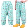 Domueay Pantaloni Impermeabili Bambino Bambina Pantaloni, 1-10 Anni, 86-140 | Pioggia Leggero Antivento Traspirante Pantaloni Fango Riflettente Ragazzi Ragazze Abbigliamento Sportivo All'aperto Scuola