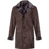 Infinity Leather Cappotto da Marinaio in Pelle Scamosciata Classica da Uomo in Vera Pelle di Montone Marrone 4XL