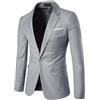 Allthemen Blazer da Uomo con Un Bottone Slim Fit Giacca da Abito Smoking Formale da Lavoro con Tasche Blazer a Collo V Grigio Chiaro XXL