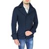 Evoga Cappotto Uomo Invernale Slim Fit Giacca Trench Doppiopetto 100% Made in Italy (XXL, Blu)