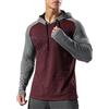 Muscle Alive Uomo Foderato Termico Felpa con Cappuccio Atletica Maglione Manica Lunga Allenamento Running Hoodies Vino Rosso Hit Grigio M