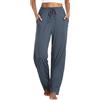 Vlazom Pantaloni del Pigiama Donna Modale Lungo Pantaloni da Notte con Tasche Pantalone Lunghi Morbidi，Grigio Scuro，L