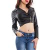 Toocool - Giacca Donna Ecopelle chiodo Corto Zip Sexy Scollato Giubbotto Nuovo AS-5520 [S,Nero]