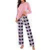 Ekouaer Pigiama Donna Invernale Caldo Lungo, Rosa, XL