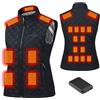 TOVCHEI Gilet Riscaldato Slim Fit per Donne con 21 Zone di Riscaldamento Giacche Riscaldanti Elettriche Intelligenti Impermeabili,Nero,XS