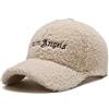 KOZSF Berretto con Visiera Cappello da Donna Autunno E Inverno Caldo Lana di Agnello Berretto da Baseball Tendenza all-Match Teddy Down cap Che Mostra Una Piccola Faccia-Beige_Regolabile