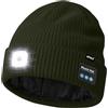 ATNKE LED Bluetooth Cappello con Luce,USB Ricaricabile 4 LED Senza Fili Musicale Altoparlante Corsa Cappello Invernale Calda Maglia Berretto con Pile Foderato Regali per Uomo e Donna/DAR Army Green