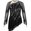 Yiesvsov Vestito Pattinaggio Artistico Bambine Vestito Ballo Scintillante Pattinaggio Su Rotelle Sul Ghiaccio Con Gonna Asimmetrica Costume Competizione E Danza Nero 11-12 anni