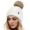 FURTALK Cappelli Invernali per Donne Doppio Strato in Pile Linea Beanie Hat con Bobble Pom Pom Cappelli