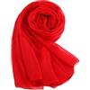 Meishine® Elegante sciarpa di seta da donna, pashmina in 100% pura seta, da 180 x 110 cm, Rosso puro, 180*110cm
