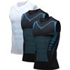 MJGkhiy 3pc Canottiera Compressione Uomo Maglia Contenitiva Snellente Modellante Pancia Dimagrante Canotta Corsa Running Traspirante Canotte Palestra Shapewear Intimo Senza Maniche Tank Bodybuilding Fascia
