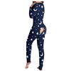 Surttan Pigiama Sexy Pigiama Tuta da Donna Tutina con Apertura Posteriore Monopezzo Autunno Inverno Pigiama Intero con Patta Sexy Pagliaccetto Tuta a Maniche Lunghe Body Oversize Onesie Pajamas