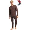 Merino.tech Intimo Termico Uomo Lana Merinos - Completo Termico + Calzini | Maglia e Pantaloni Leggero, Medio, Pesante, Traspirante, Drenante, Anti-Odore, Non Pizzica per Trekking, Sci, Outdoor