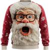 Achimlt Natale Felpa Uomo Senza Cappuccio con Divertente Stampa Natalizi Maglia Felpe Uomo Girocollo Manica Lunga Elegante Creativa Felpe Senza Cappuccio Sweatshirt (00-1Rosso, S)