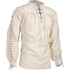 BaronHong Camicia da Pirata da Uomo Viking Steampunk Retro Rinascimentale Medievale Gotico Vittoriano Costume di Halloween (Beige,5XL)