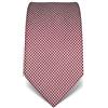 Vincenzo Boretti cravatta elegante classica da uomo, 8 cm x 15 cm, di pura seta di alta qualità, idrorepellente e antisporco, motivo pied-de-poule bianco/rosso vino