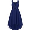 Alvivi Vestito Elegante da Ragazza Senza Maniche Festa Cerimonia Matrimonio Damigella Hi-Lo Abiti da Sposa Comunione Cocktail Prom Abiti Estivi per Bambine 4-16 Anni Blu Scuro A 11-12 Anni