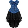 Hengzhifeng Corsetto con Gonna Donna Goth Bustino Corsetti Halloween (EUR 36-38,Nero Blu)