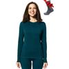 Merino.tech Maglia Termica Donna Lana Merinos - 100% Lana Merino + Calzini (Medium, 320 Deep Teal)