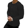Muscle Cmdr Maglia Uomo Manica Lunga/Corte,Maglia Termica Uomo Manica Lunga,Cotone Camicie Muscolari Slim Fit（Nero/L）