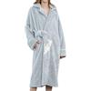 Generic Accappatoio da donna in pile caldo e lungo, accappatoi pigiama da donna lungo - Vestaglie in pile personalizzate in spugna felpato abbigliamento da casa camicie da notte casual, Blu, M