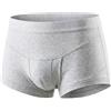 REMEDIA ONE - Mutande per Ernia Inguinale Uomo, Mutande Contenitive Uomo in Cotone Elastico con Tasche per Pelotte - Boxer Grigio Melange Tg 3 83-89 cm